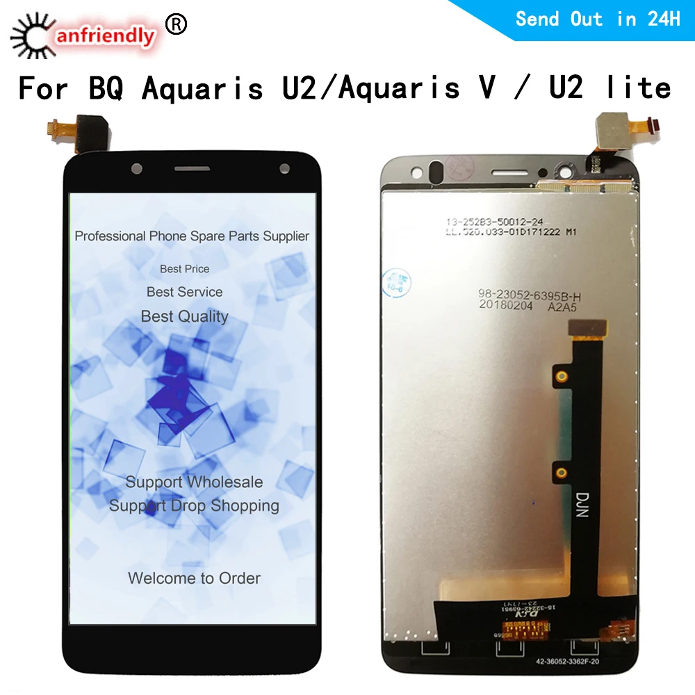 Для BQ Aquaris U2 U 2 ЖК дисплей + сенсорный экран дигитайзер с рамкой в сборе Стекло для V
