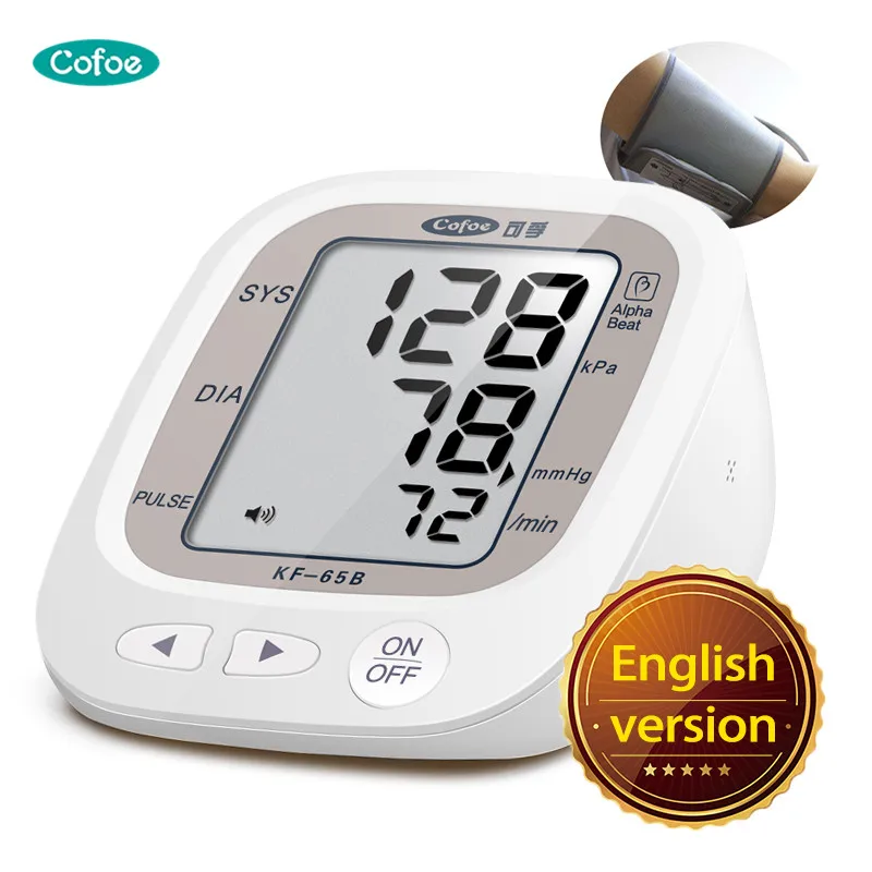 Cofoe Upper Arm Blood Pressure Monitors Digital Automatic Cuff Tonometer Household Electronic Sphygmomanometer English Version Cofoe Upper Arm Blood Pressure Monitors Digital Automatic Cuff Tonometer Household Electronic Sphygmomanometer English Version