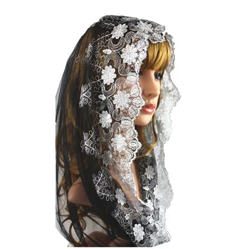 

New Design Infinity Lace Veil Chapel Scarf Head Covering for Lady Catholic Lace Veil Wholesale