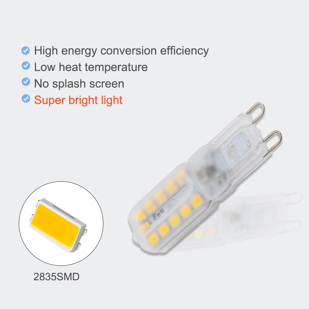 5 Вт 7 Вт 9 Вт G9 светодиодный светильник с регулируемой яркостью Высокий люмен SMD 2835 диодный чип без мерцания 14 22 32 светодиодный s люстра лампа