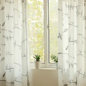 

SUNNY Jungle bird finished living room curtain freehand sketching carton bedroom curtain finished products