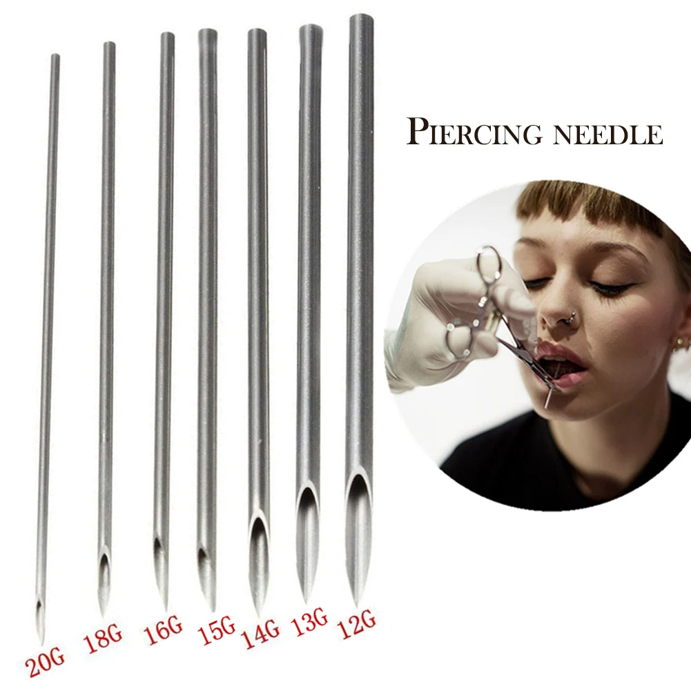 100 pçs corpo piercing agulhas cartilagem piercing