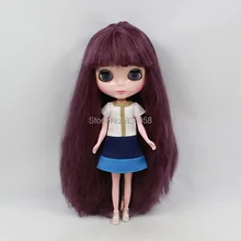 Кукла телесного цвета для серий No.300BL135 темно-фиолетовые длинные волосы белая кожа подходит для DIY сменная игрушка для девочек