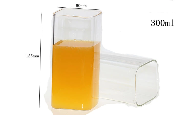 Квадратная стеклянная чашка, чашка для молока, кружка для воды для дома и офиса