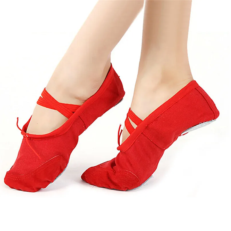 Soft Ballet Dance Shoes Women Girls Adult Canvas Ballet Dance Shoes Slippers Pointe Gymnastics #2P09 (8)