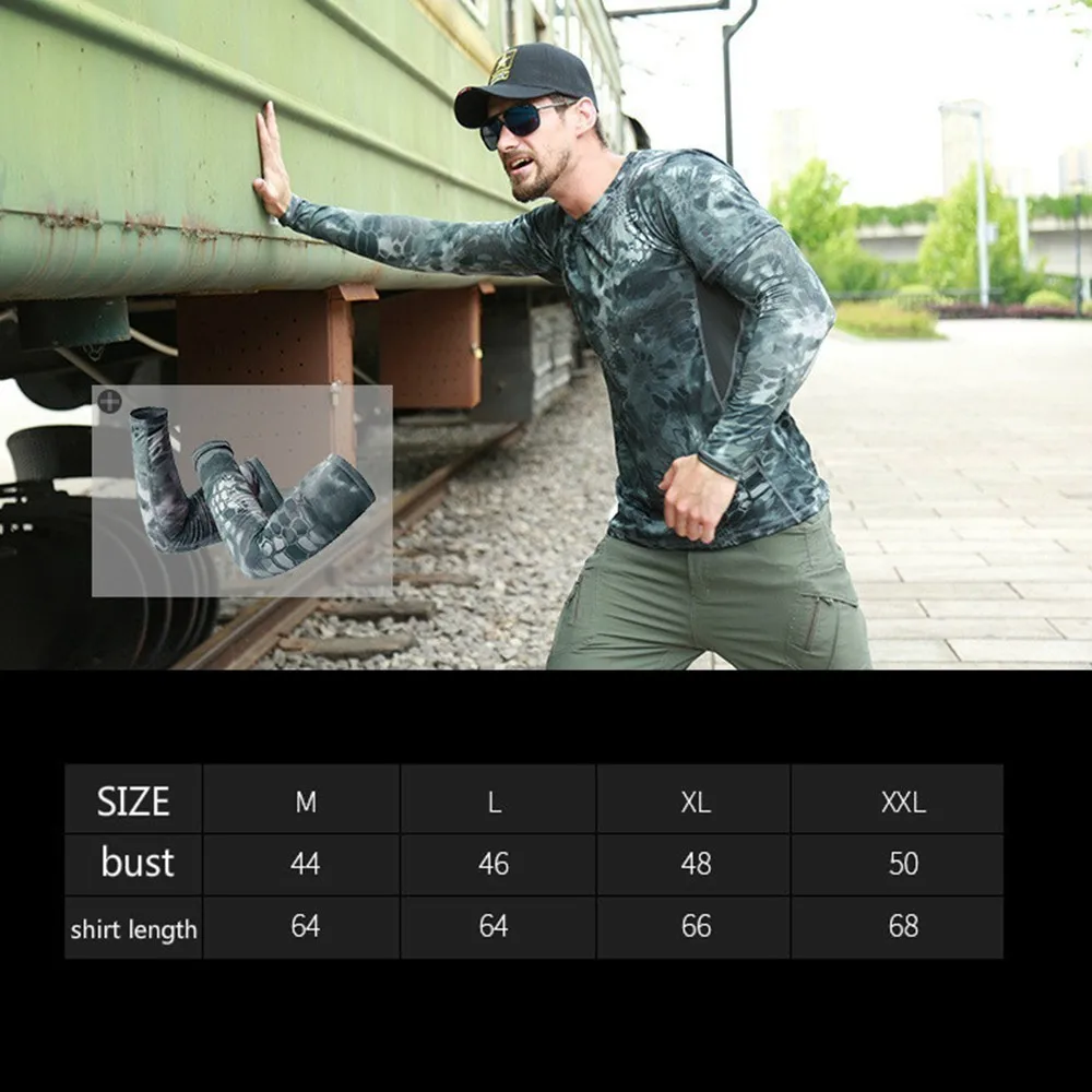 Летняя тактическая гигроскопичность упражнения фитнес питон камуфляжная Футболка мужская армейская Askeri Malzeme Униформа Мультикам Colete Tatico