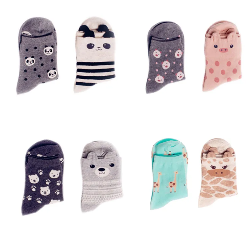 New Brand Caramella Kawaii Animal Socks Cute Japanese Women Panda Pig