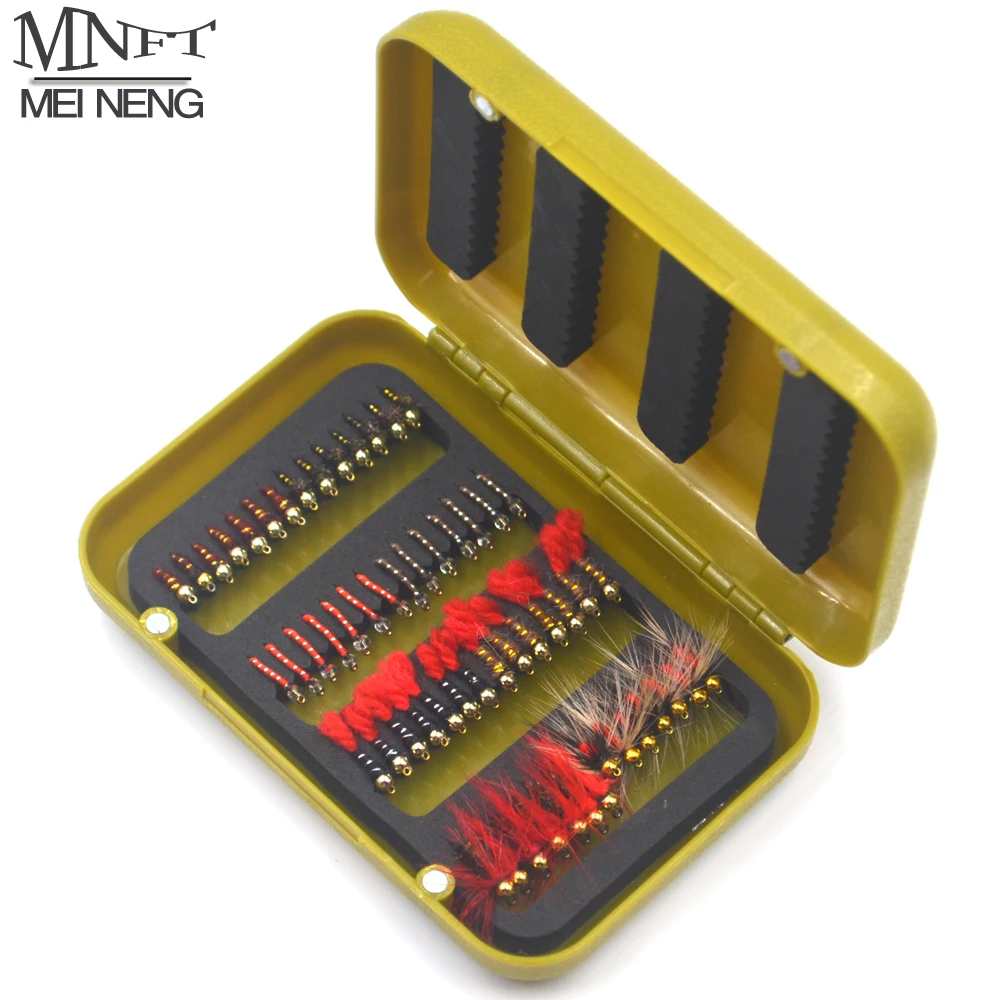 MNFT 5640Pcs Beads Head Fly Fishing Flies Set Dry Flies With a Box  Artificial Nymph Bait Trout Bass Blue Gill Fly Flie Combo