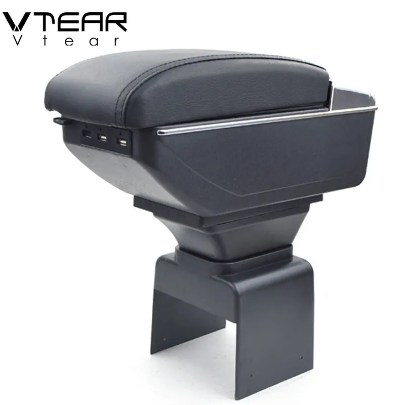 

Vtear For Peugeot 307 armrest box USB Charging interface heighten central Store content box cup holder ashtray accessories parts