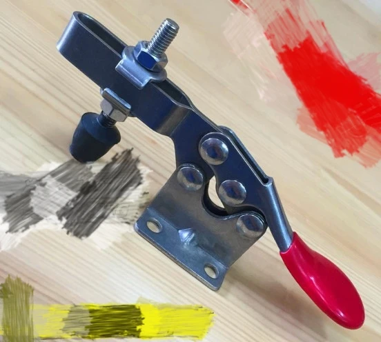 

Red Lever Handle 201B Horizontal Type Clamping Toggle Clamp 90Kg 198 Lbs