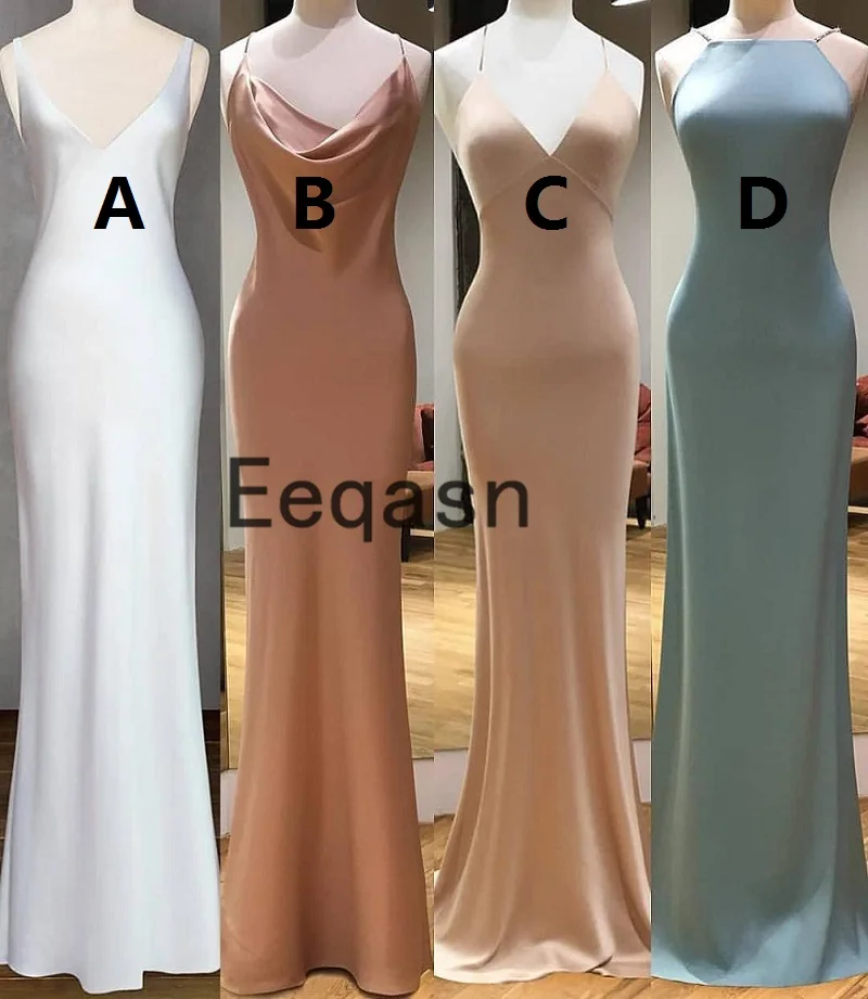 Сексуальное длинное эластичное атласное с юбкой-русалкой вечерние платья с v-образным вырезом Элегантные Простые Вечерние платья высокого качества на заказ размер