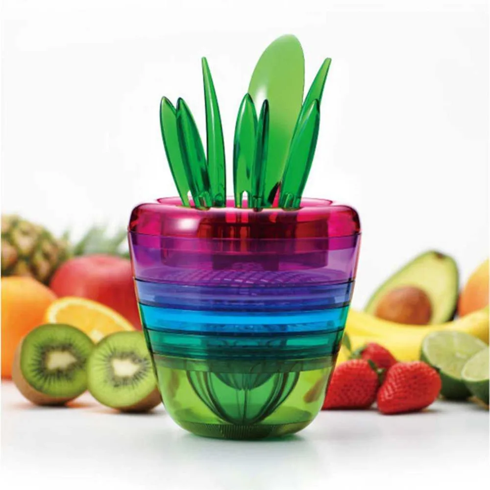 Comprar Haciendo ensalada herramienta frutas verduras procesador Trituradoras procesador de alimentos cocina exprimidor Picadoras fruta Tenedores cocina caliente nuevo