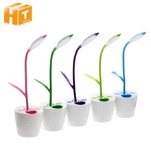 Светодиодный настольный светильник с ручкой-контейнером USB Перезаряжаемый сенсорный выключатель 3 уровня яркости ночные светильники