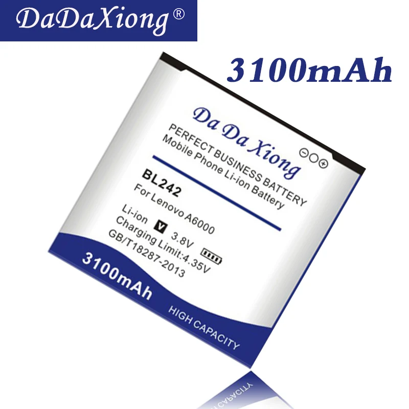 

Da Da Xiong 3100mAh BL242 Battery for Lenovo A6000 A6010 A3860 A3580 A3900 LeMeng K3 K30-T K30-W Cell Phone Battery