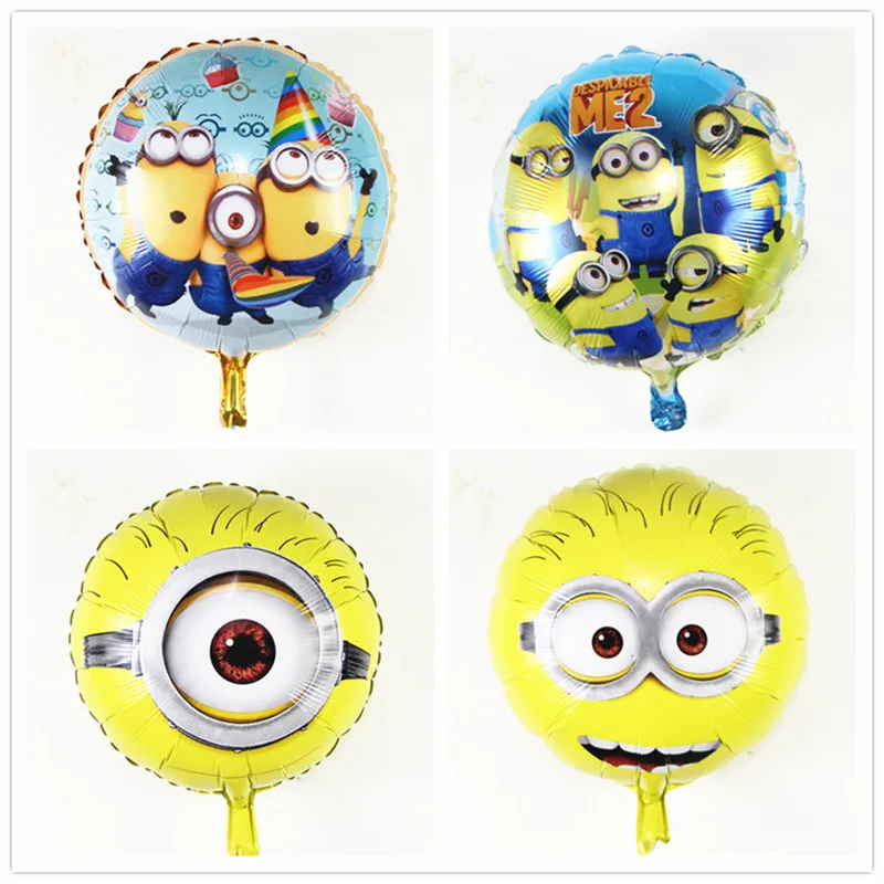 50pcs Despicable me round balloons 45*45cm Minion yellow foil balloon 7 ...