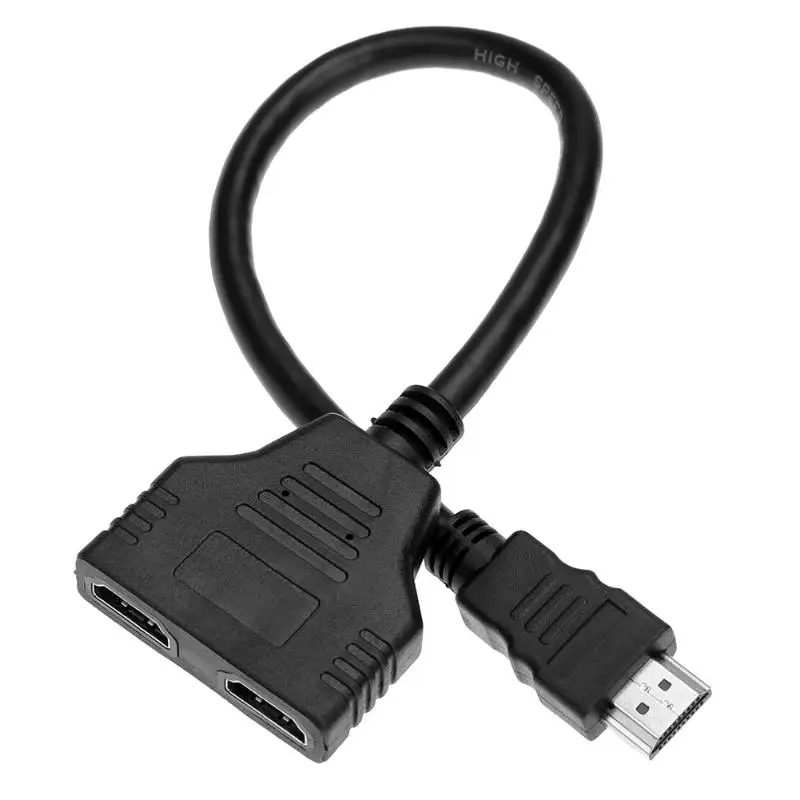 Высококачественный кабель разветвитель HDMI 1 штекер Двойной 2 гнездовой Y адаптер