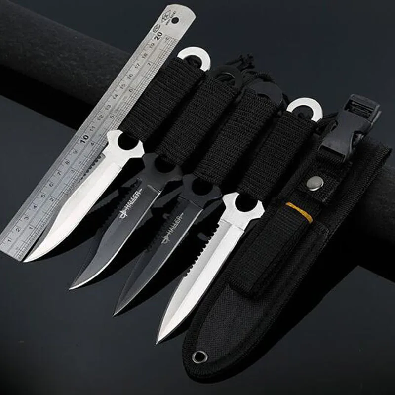

Haller Leggings Paratroopers Diving Straight Knife Outdoor Camping Combat Ninja Naruto Kunai Tactical Throwing Knife Set