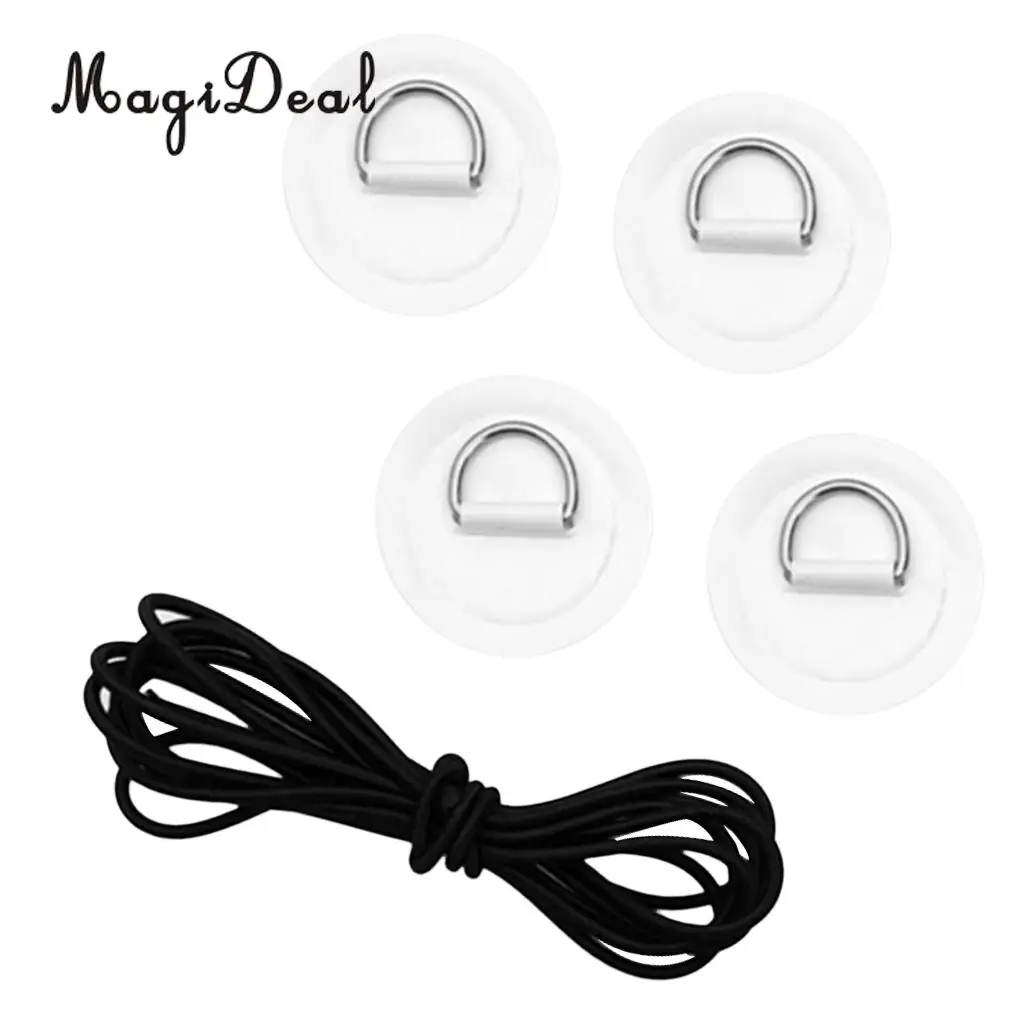 MagiDeal D Ring Pad Patch Boat Deck Bungee Rope Kit for Stand Up Paddle Board 4 Colors Choose