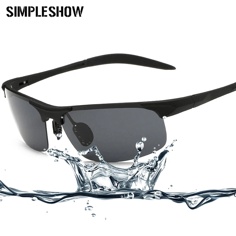 

SIMPLESHOW Men's Polarized Sunglasses Half Frame Driving Sun Glasses Brand Sunglasses Men Polarised Goggle Unisex Glasses UV400