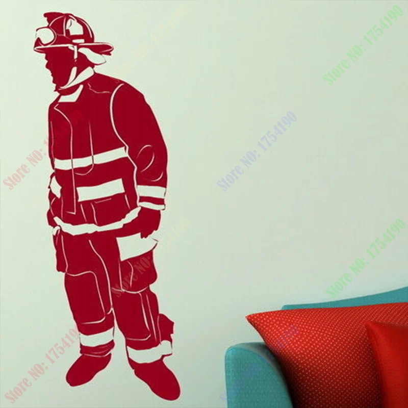 Пожарный Съемная виниловая наклейка художественные Обои Настенная Наклейка украшение дома