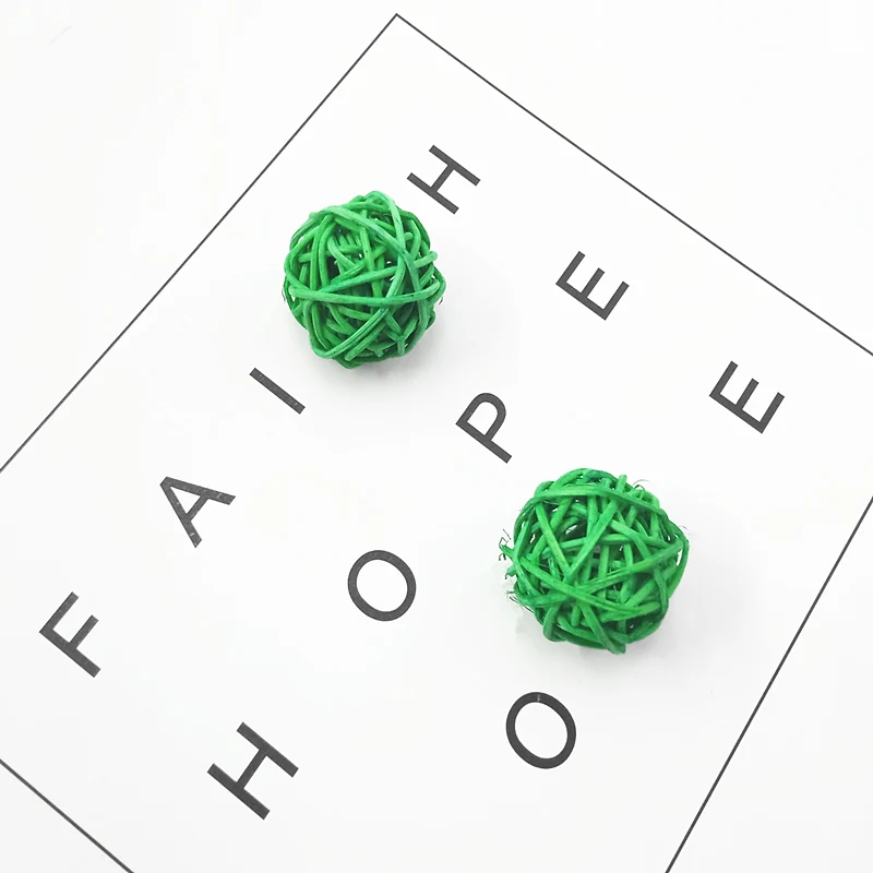 green 3 см цвет Искусственный с натуральной травой шар украшения дома ротанга шар рождественские вечерние украшения аксессуары поставки - Цвет: green