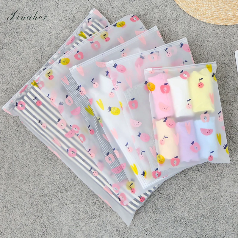 

fruit pattern Clear Plastic Storage Bag Ziplock Travel Bags Zip Lock Valve Slide Seal Packing Pouch For Cosmetic Clothing