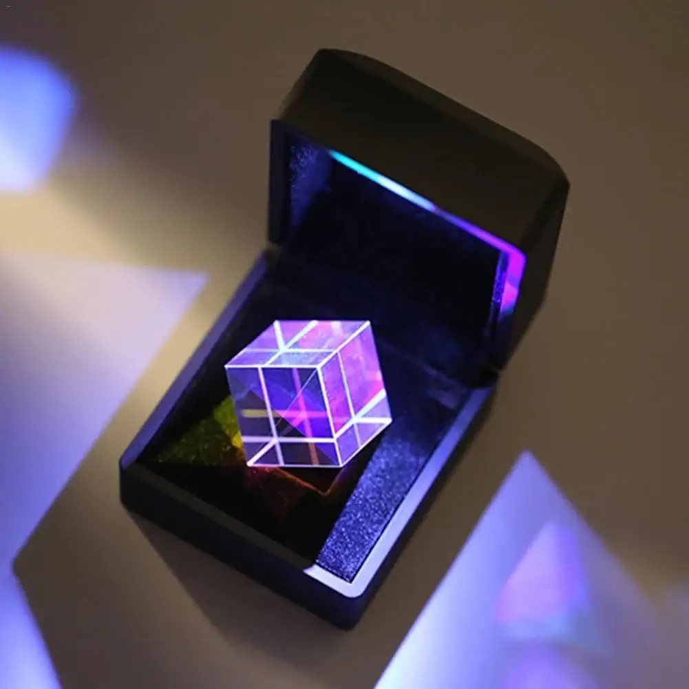 Цвет-сбор Призма оптическая RGB Стекло Призма 6 односторонний Светильник X Cube с светильник коробка Цветовая Призма квадратная Призма оптический Стекло объектив