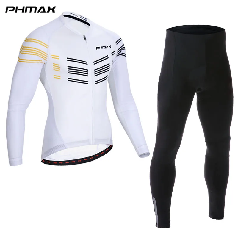 PHMAX одежда для велогонок Maillot Ropa Ciclismo для мужчин мотобайк, велосипед, велотренажер, одежда для мужчин с длинными рукавами, Pro Велоспорт Джерси комплект - Цвет: Normal Cycling Set