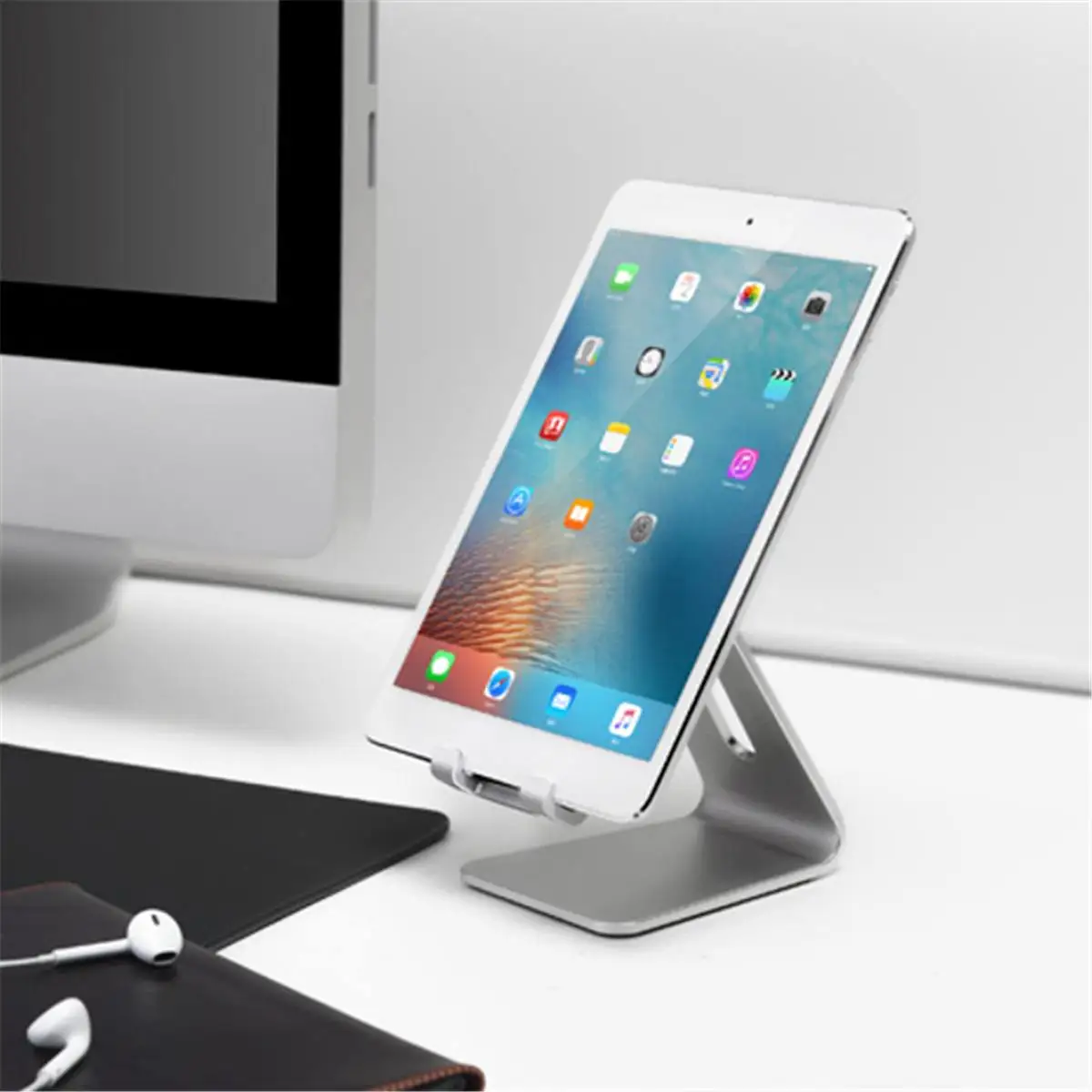 Подставка для iPad противоскольжения регулируемый металлический авто держатели планшета держатель Универсальный Подставка для планшета алюминиевая iPhone Kindle