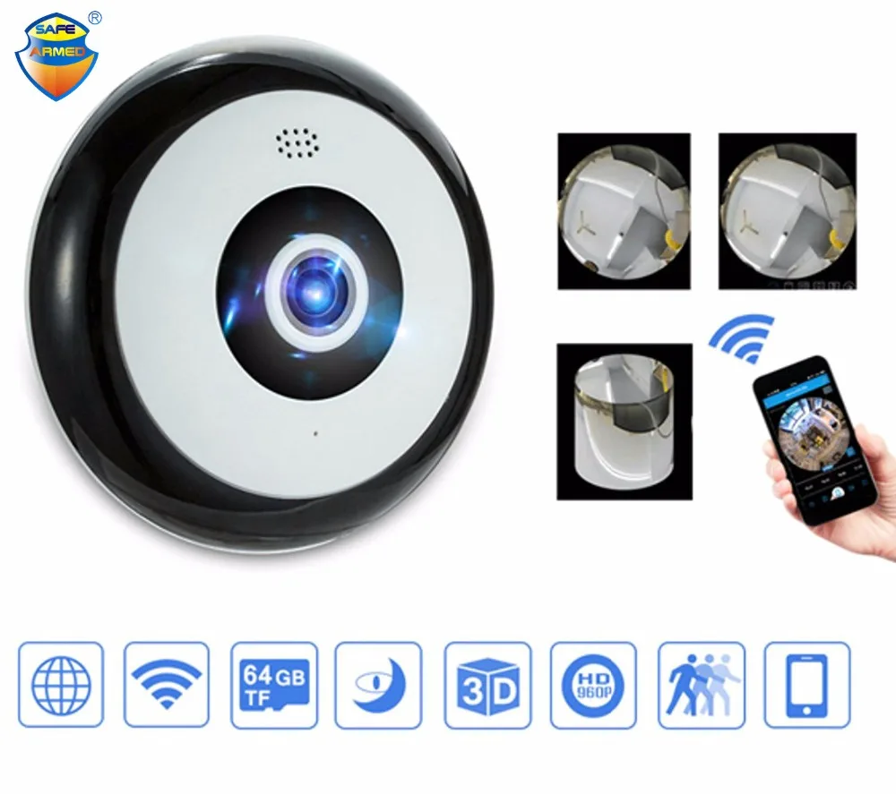 Mini HD 960P Wireless Wifi IP Camera 360 Degree Panoramic Fisheye 1.3MP Security Camera Support Phone APP Control Free Shipping Mini HD 960P Wireless Wifi IP Camera 360 Degree Panoramic Fisheye 1.3MP Security Camera Support Phone APP Control Free Shipping