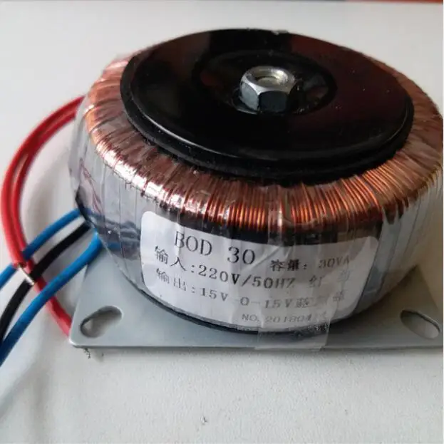 

15V-0-15V 1A Ring transformer copper 30VA 220V input custom toroidal transformer for power supply amplifier
