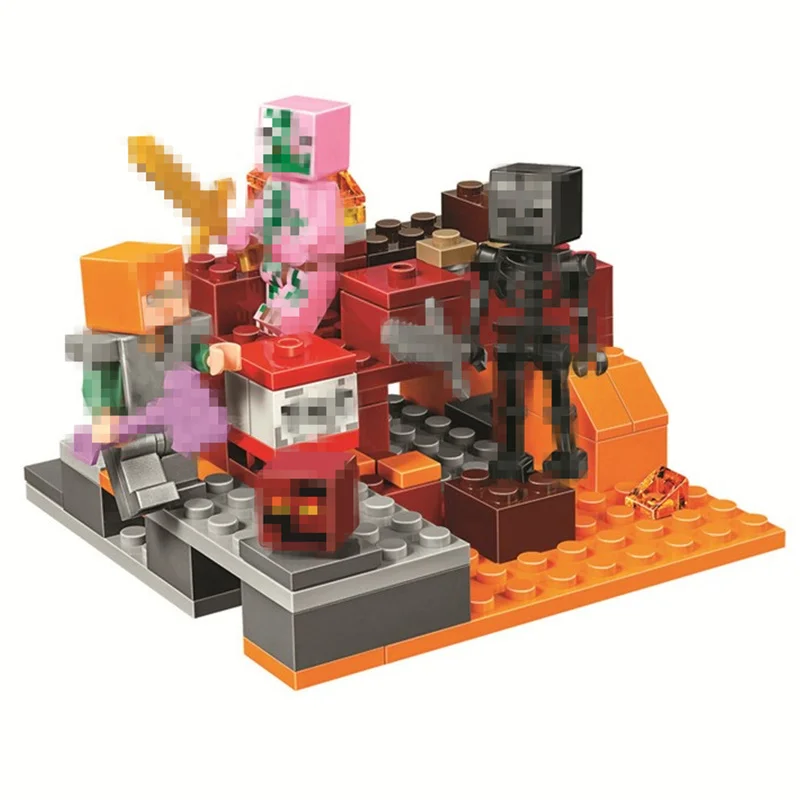 

NEW The Nether Fight Building Blocks Sets Bricks My Worlds Movie Model Kids Minecrafted Toys For Children Compatible Legoings