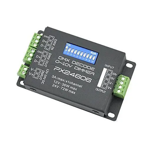 

LED controller PX24606 DMX 512 Decoder 9A DMX 512 Amplifier 12V 24V For Single LED Strip Light