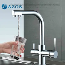 Смеситель для кухонной раковины фильтр для очистки воды кран Поворотный смеситель из полированной меди или хрома Горячий Холодный Смеситель палубный кран QJS103