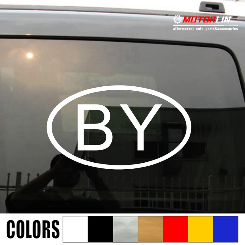 

Belarus BY Oval Country Code Decal Sticker Car Vinyl pick size color Belorussian