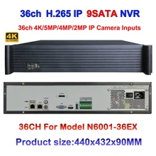 2U CCTV NVR H.265/H.264 36CH 4 K/5MP/3MP/2MP/960 P/720 P 9HDD Интерфейс Поддержка 4Ch сигнализации Вход 1080 P воспроизведения Onvif P2P приложение
