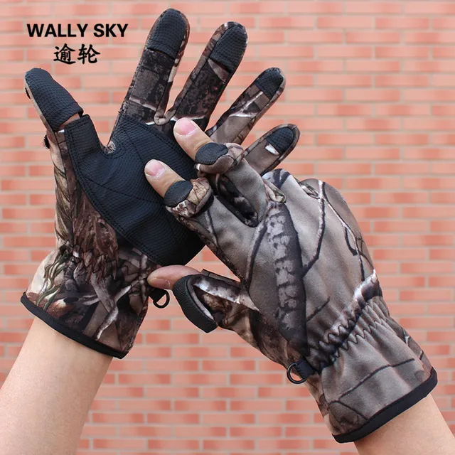 Camouflage Hunting Gloves Flip Three Fingers Gloves Water resistant