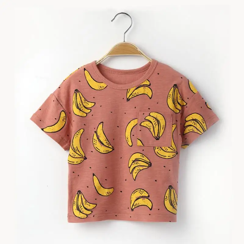 Модная заколка, футболка с принтом для мальчиков, хлопковые детские футболки летние детские футболки для мальчиков, топы с круглым вырезом, одежда с короткими рукавами - Цвет: AS PHOTO 1