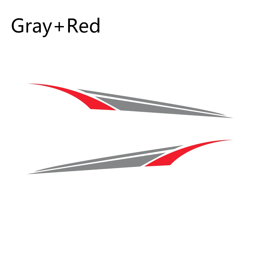 2 шт. наклейка на юбку автомобиля s Авто DIY виниловая пленка длинные полосы наклейки гоночный спортивный автомобиль украшение стикер Тюнинг автомобиля аксессуары - Название цвета: Gray Red