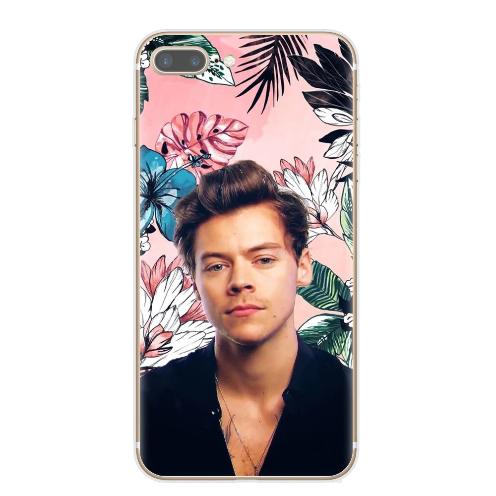 One Direction Harry Styles, розовые цветы, мягкие ТПУ чехлы для телефонов, чехол для iPhone 1 Pro X XR XS Max 8 7 6 6S Plus 5S SE, задняя крышка