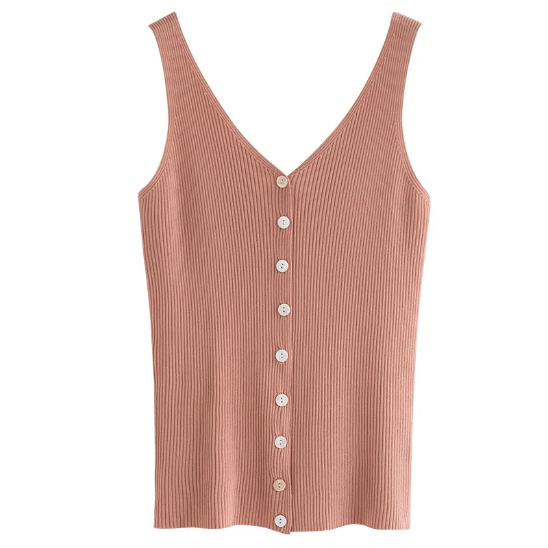

Women Solid Color Sexy Versatile Sling Sleeveless Comfortable Camisole V-neck Strap Slim Summer Tank Tops