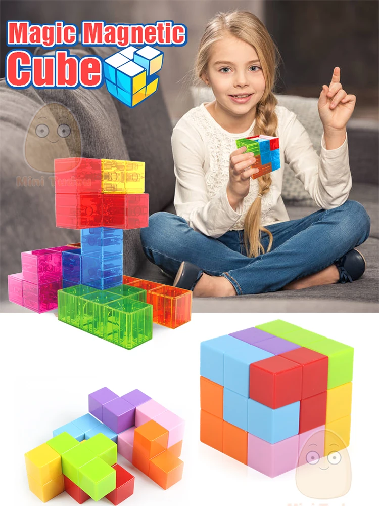 Mini Tudou бесконечное, куб, игрушки для детей, волшебный Магнитный куб головоломка игры Обучающие специальные игрушки