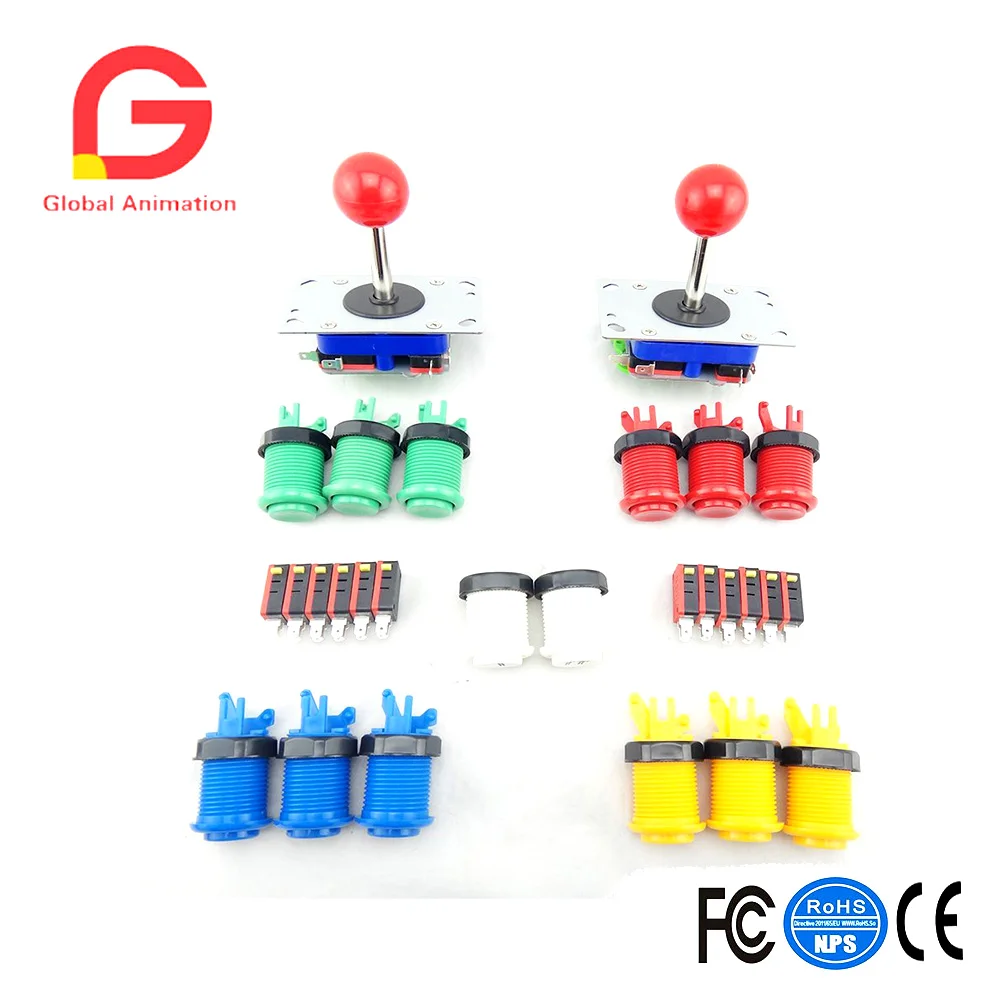 Arcade Part Bundles Kit with 2 Arcade Joysticks,12 Push Buttons ,14 Microswitches for Jamma Arcade Video Game Accessory Kits Arcade Part Bundles Kit with 2 Arcade Joysticks,12 Push Buttons ,14 Microswitches for Jamma Arcade Video Game Accessory Kits