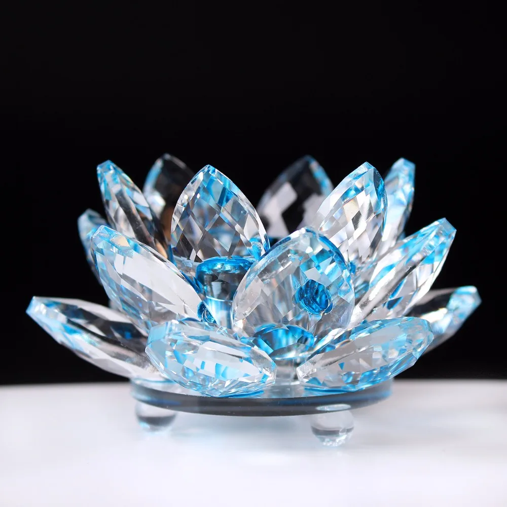 85mm Elegant Crystal Lotus CandleStick 25mm Inner Diameter,Glass Lotus