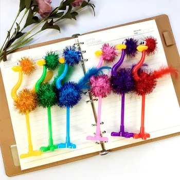 1pcs Ostrich Gel Pens 0.5mm Cute Pen Novelty Stationery Cute Pens Kawaii Pens Student Black Signing Pen Kawaii School Supplies cute cartoon bear gel pen black ink pen kawaii school supplies kawaii pens school stationery