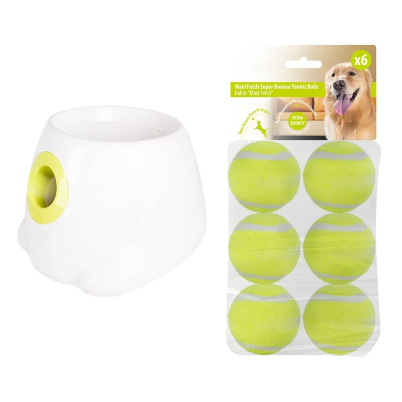

Throwing ball dog automatic pitching machine timing tennis launcher 3 6 and 9 meters distance with 3 balls