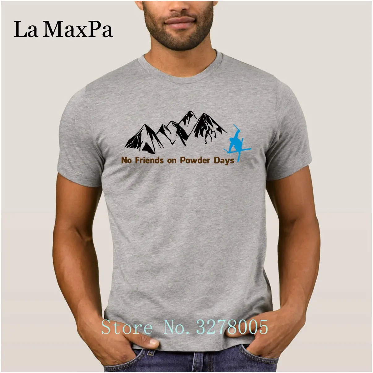 Бренд La Maxpa No Friends On Powder Days забавная мужская футболка Летняя одежда с круглым