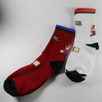 

Super Mario Bros 3D Sock Men Women Cute Style Fashion Mario Red White Crew Socks