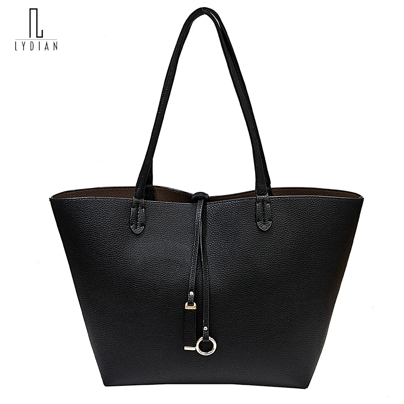 

Lydian 2018 New Totes Fashion Mother Bag Simple Shoulder Handbag Large-Capacity Bag High Quality Designer Black Women Bag Brand