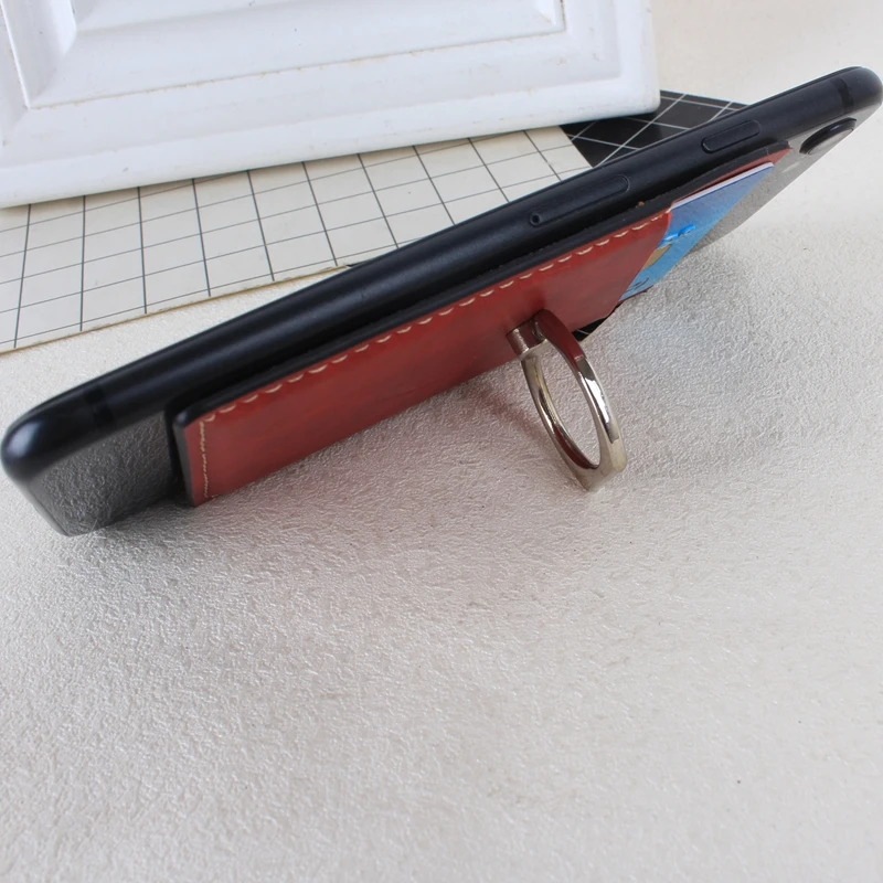 Wallet Leather Finger Ring Mobile Phone Smartphone Stand Holder For iPhone X 8 Universal Phone holder Car Mount For Samsung